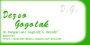 dezso gogolak business card